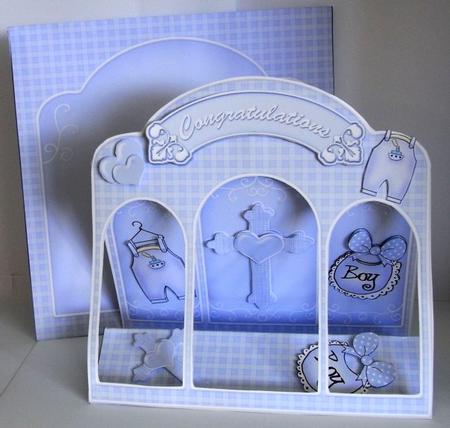 3D Christening Window Card Kit with Decoupage N Envelope by Rae Trees