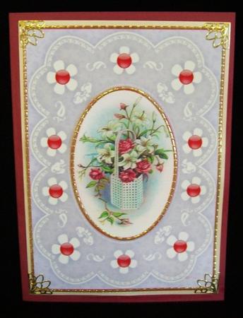 Roses, Lilys 'n Lace A4 Card Front by Rae Trees