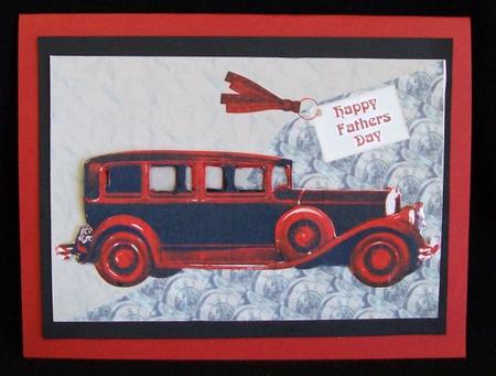 Elegant Vintage Car in Red by Rae Trees