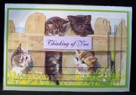 Kittens at the Fence - Pyramid by Rae Trees