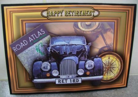 Retirement Vintage Car 3D - A4 Card Front by Rae Trees