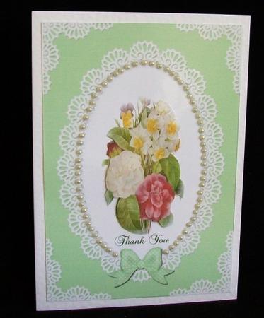 A4 Pearls and Lace Card Front by Rae Trees