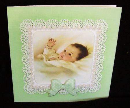 Square Pearls and Lace Card Front or Insert by Rae Trees