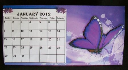 Purple Butterfly Desktop Calendar Base by Rae Trees