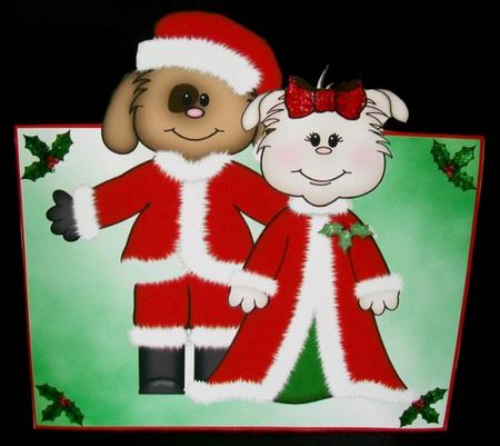 Christmas Puppies Over the Edge Quick Card by Rae Trees
