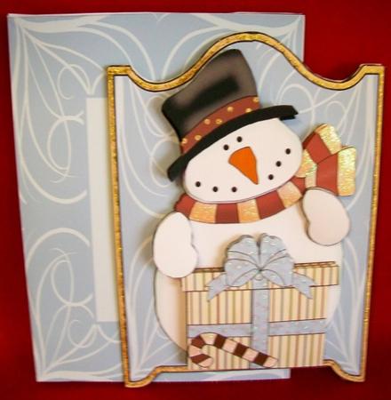 3D Snowman with Gift Decoupage Card Kit by Rae Trees