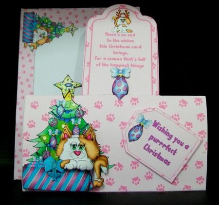 Have a Purrrfect Christmas Tent/boomark Kit by Rae Trees