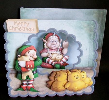 Teddy Bear Factory Scalloped Tent Card with Envelope by Rae Trees