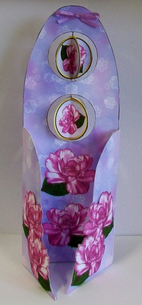 Tall Wing Card - Pink Roses by Rae Trees