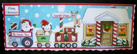 The North Pole Express Large Dl Landscape Card by Rae Trees
