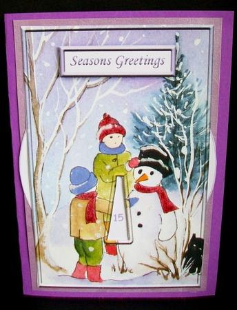 Lets Build a Snowman Advent Wheel Card by Rae Trees