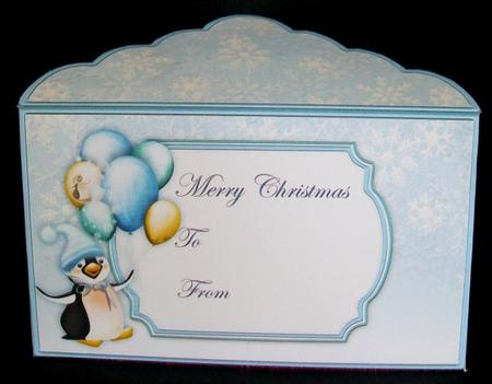 Penguin Balloons Christmas Money Wallet Gift Envelope by Rae Trees