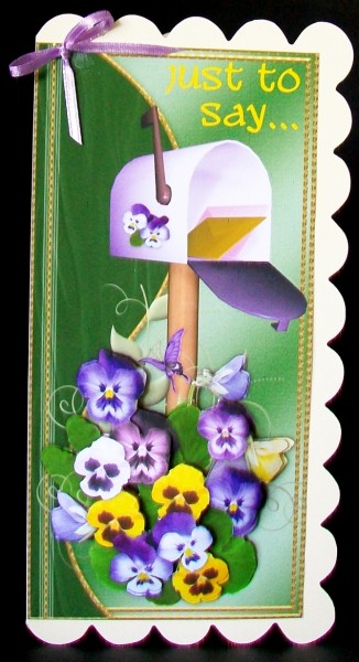 Pansy Mailbox 3 Dl Quick Card Fronts by Rae Trees