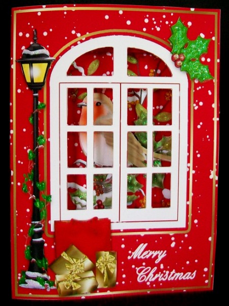 3D Window Card Kit - Christmas Robin by Rae Trees