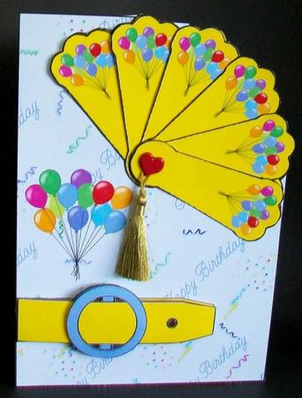 Fan Card - Birthday Balloons by Rae Trees