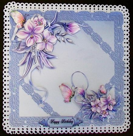 Blue and Lilac Flowers by Rae Trees