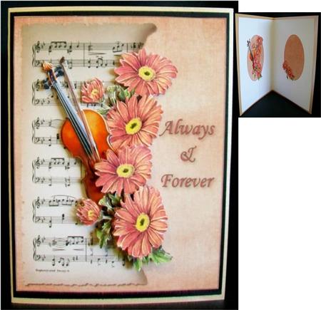 Always & Forever Flowers and Violin by Rae Trees
