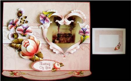 C-thru Easel 3D Card Kit - Pink Damask & Wishing Well by Rae Trees