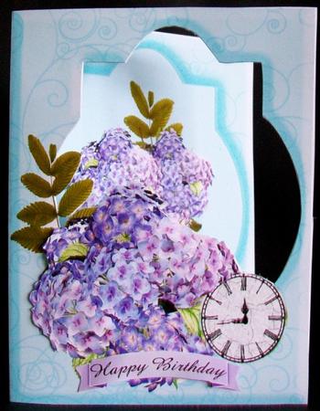 Through My Window Double 3D Hydranger Easy Card by Rae Trees