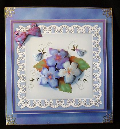 8 x 8 Pretty Viola Kit with 3D Decoupage by Rae Trees