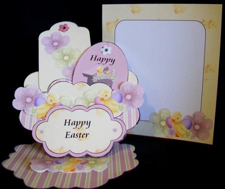 Scalloped Pocket Tag Easel Card - Easter Chick by Rae Trees
