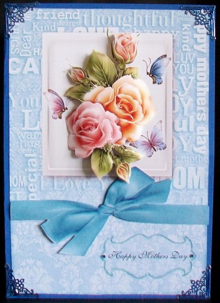 Mothers Day Floral Card Front by Rae Trees
