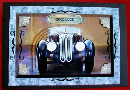 Blue Vintage Car by Rae Trees