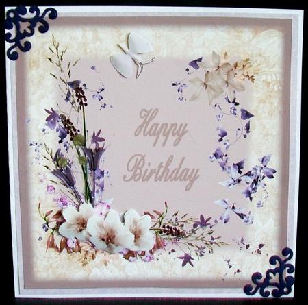 Lavender Happy Birthday Blooms by Rae Trees