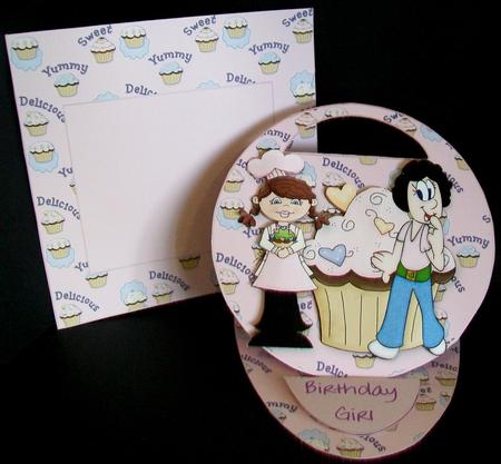 Yummy Cupcake Oval Cut Out Easel by Rae Trees