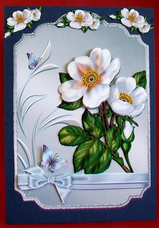 Wild Roses Decoupage Card Front/topper by Rae Trees