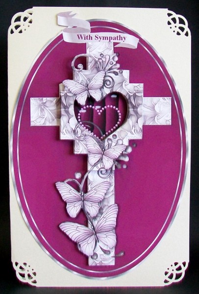 Butterfly Cross Card Topper 1 by Rae Trees