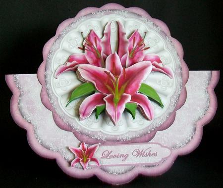Stargazer Lillies Scallop Wobble Card with Step by Step by Rae Trees