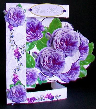 W Fold Lilac Roses Easy to Make Delightful to Give by Rae Trees
