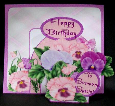 3D Box 'box of Pansies' by Rae Trees