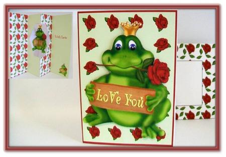 Internal Window Card - Love You Frog by Rae Trees