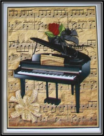 Sweet Music Piano and Rose by Rae Trees