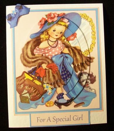 Lovely Little Dress Up Girl - Pyramid Card by Rae Trees