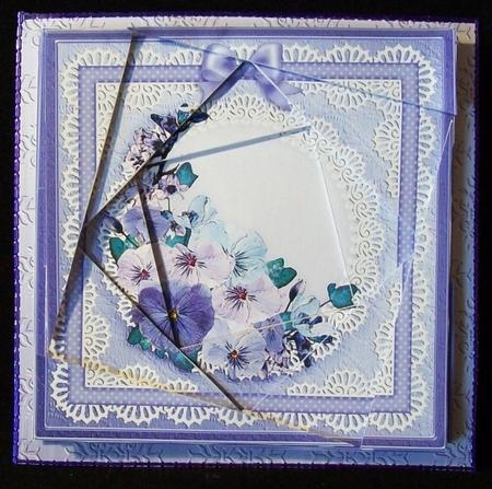 Spring Flowers on Lace Twisted Spiral Side Stacker by Rae Trees