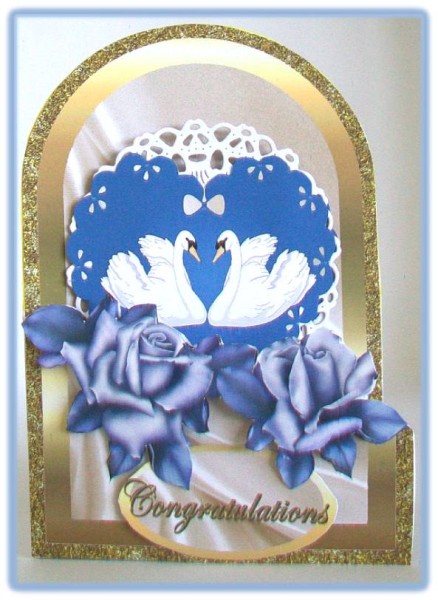 Anniversary Swans and Heart Cutaway by Rae Trees