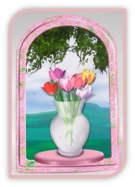 Vase of Tulips Folded Arch Card by Rae Trees