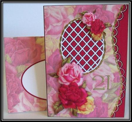 Scalloped S Edged Card - Rose Medley "21" by Rae Trees
