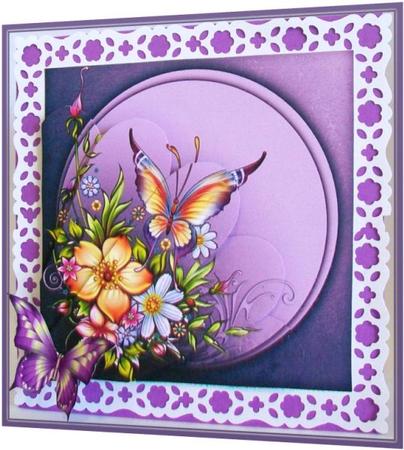 Fan Flowers and Butterfly by Rae Trees