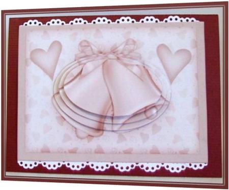 A5 Romantic Wedding Bells Oval Pyramage Topper by Rae Trees