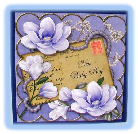 Pblue Magnolia New Baby Boy 8in Xtreme Decoupage Kit by Rae Trees