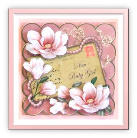 Pink Magnolia New Baby Girl 8in Xtreme Decoupage Kit by Rae Trees