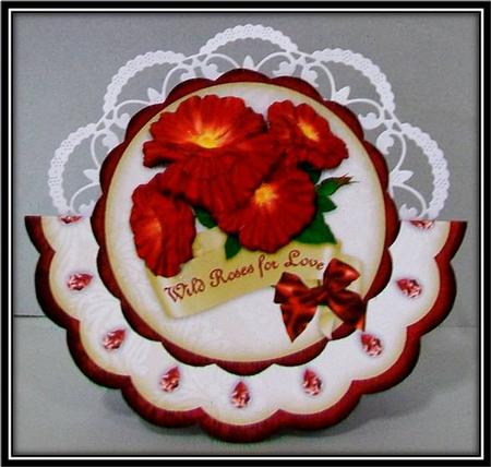 Wild Red Roses Wobble Card by Rae Trees