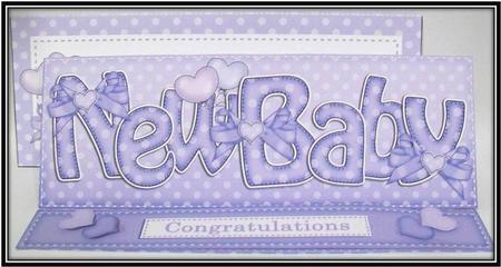 Large Dl New Baby Boy Easel Card Kit N Envelope by Rae Trees