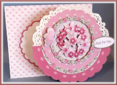 Scalloped Over the Top Rocker - Pink Flowers by Rae Trees