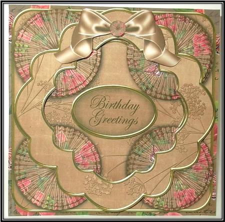 Vteal Sweetpea Birthday Greetings 3D Rosette 8in Card Kit by Rae Trees