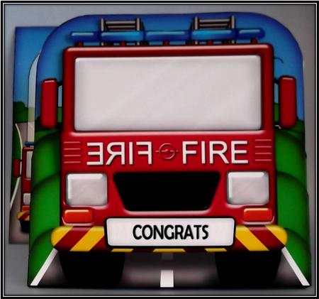 3D Fire Engine Pop Out Card Kit by Rae Trees